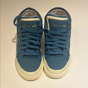 Alexander McQueen Blue and Cream Sneakers